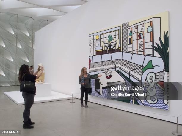 Broad Museum Interior with African Mask by Roy Lichtenstein on May 5, 2017 in Los Angeles, California.