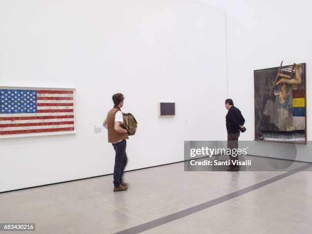 Broad Museum Flag and Watchman by Jasper Johns on May 5, 2017 in Los Angeles, California.