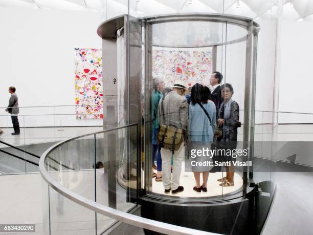 Broad Museum Round Elevator to 3rd floor Gallery on May 5, 2017 in Los Angeles, California.