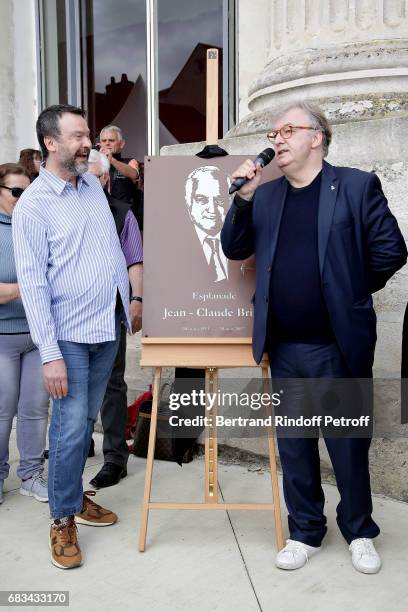 Bruno Fink and Dominique Besnehard attend Tribute To Jean-Claude Brialy during "Journees Nationales du Livre et du Vin"on May 14, 2017 in Saumur,...