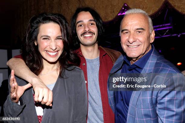 Michel Fugain with his daughter Marie and son Alexis pose during a portrait session in Paris, France on .