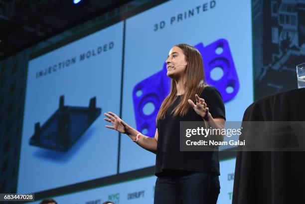President and COO at Collider Cacky Calderon speaks onstage during Startup Battlefield at TechCrunch Disrupt NY 2017 at Pier 36 on May 15, 2017 in...
