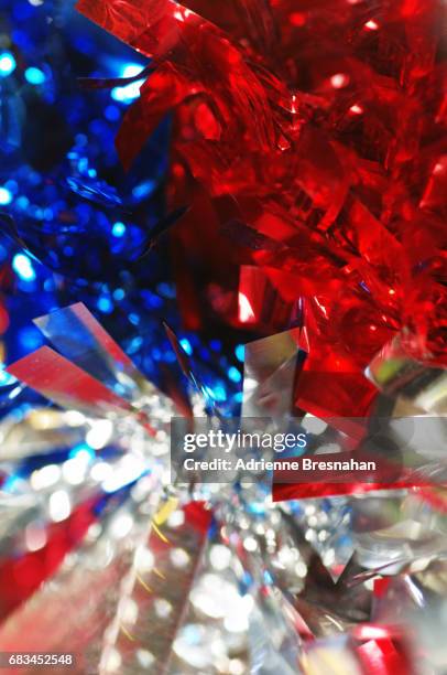 red, white, and blue abstract party design - party poppers stock pictures, royalty-free photos & images