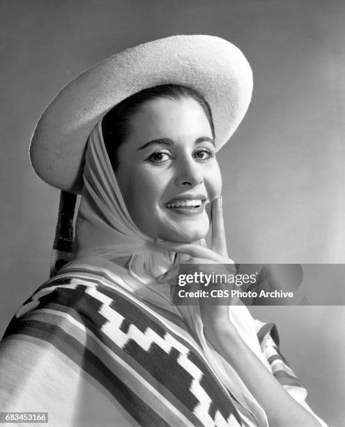 Advance photo session for the Miss Universe Beauty Pageant. Pictured is Norma Beatriz Nolan of Argentina . Image dated May 6, 1963. New York, NY.