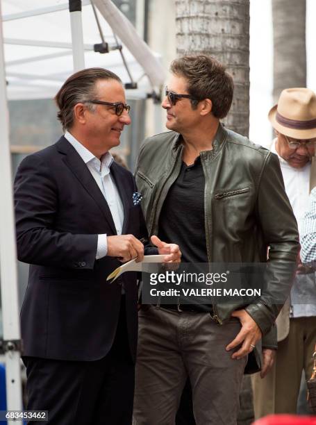 Actors Andy Garcia and Jordi Vilasuso attend the ceremony honoring Ken Corday with a Star on the Hollywood Walk of Fame, May 15, 2017 in Hollywood,...
