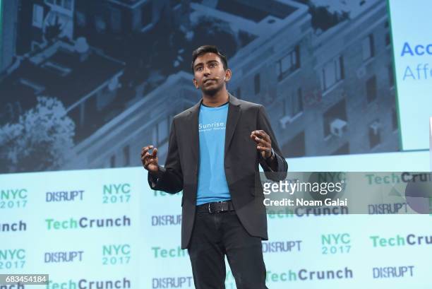 Co-Founder of Sunrise Health Shrenik Jain speaks onstage during Startup Battlefield at TechCrunch Disrupt NY 2017 at Pier 36 on May 15, 2017 in New...