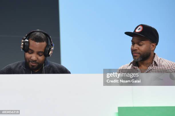 Blackout and Shawn MIMS speak onstage during TechCrunch Disrupt NY 2017 at Pier 36 on May 15, 2017 in New York City.