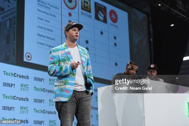 Erik Mendelson of RecordGram speaks onstage during Startup Battlefield at TechCrunch Disrupt NY 2017 at Pier 36 on May 15, 2017 in New York City.