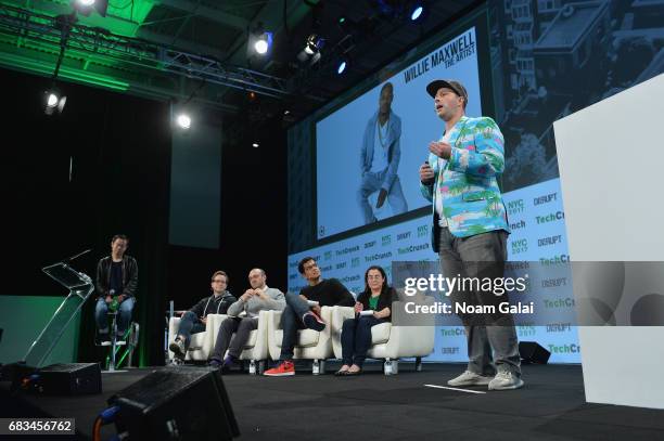 Erik Mendelson of RecordGram speaks onstage during Startup Battlefield at TechCrunch Disrupt NY 2017 at Pier 36 on May 15, 2017 in New York City.