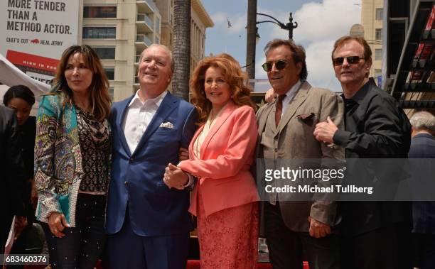 Actress Lauren Koslow, television producer Ken Corday and actors Suzanne Rogers, Thaao Penghlis and Josh Taylor attend a ceremony honoring Corday...