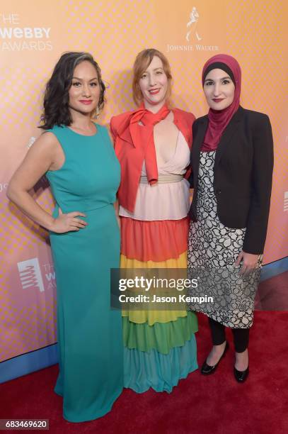 Carmen Perez, Bob Bland, Linda Sarsour, Co-Chairs of The Women's March attend the The 21st Annual Webby Awards at Cipriani Wall Street on May 15,...