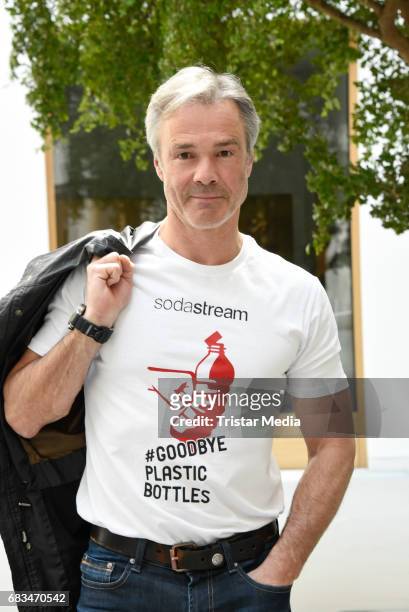 Hannes Jaenicke poses during the presentation of a joint environmental project by SodaStream and himself on May 15, 2017 in Berlin, Germany.