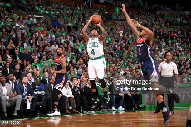 Isaiah Thomas of the Boston Celtics shoots the ball against the Washington Wizards during Game Seven of the Eastern Conference Semifinals of the 2017...