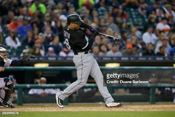 Geovany Soto of the Chicago White Sox bats against the Detroit Tigers at Comerica Park on April 28, 2017 in Detroit, Michigan.