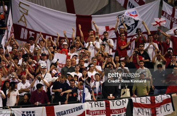 England fans before the Group F match against Argentina of the World Cup Group Stage played at the Sapporo Dome, Sapporo, Japan on June 7, 2002....