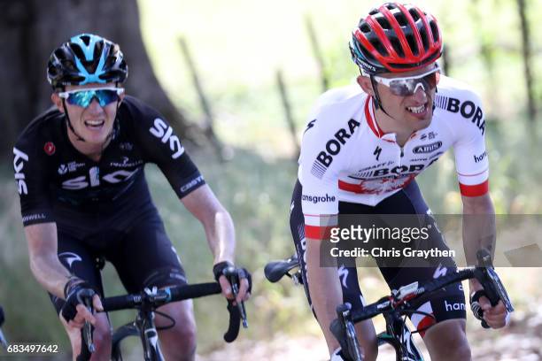 Rafal Majka of Poland, riding for Bora-hansgrohe rides in the breakaway during stage two of the AMGEN Tour of California from Modesto to San Jose on...