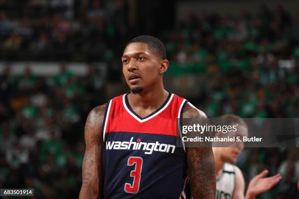 Bradley Beal of the Washington Wizards is seen during the game against the Boston Celtics during Game Seven of the Eastern Conference Semifinals of...