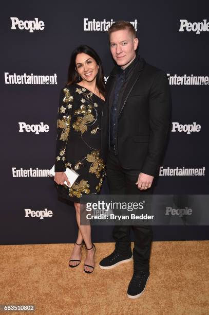 Lela Loren and Joseph Sikora attend the Entertainment Weekly and PEOPLE Upfronts party presented by Netflix and Terra Chips at Second Floor on May...
