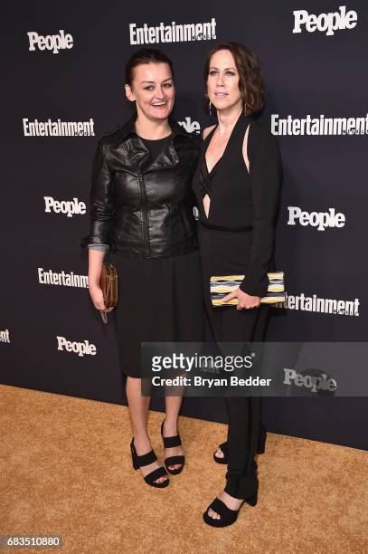 Alison Wright and Miriam Shor of Younger attend the Entertainment Weekly and PEOPLE Upfronts party presented by Netflix and Terra Chips at Second...