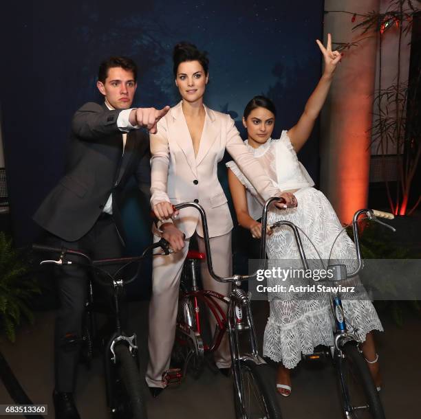 Casey Cott, Jaimie Alexander and Camila Mendes attend the Entertainment Weekly and PEOPLE Upfronts party presented by Netflix and Terra Chips at...