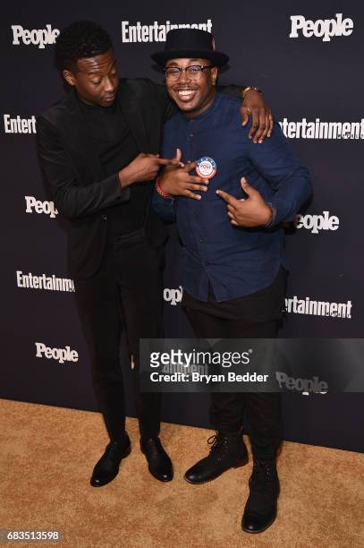 Brandon Michael Hall and Marcel Spears attend the Entertainment Weekly and PEOPLE Upfronts party presented by Netflix and Terra Chips at Second Floor...