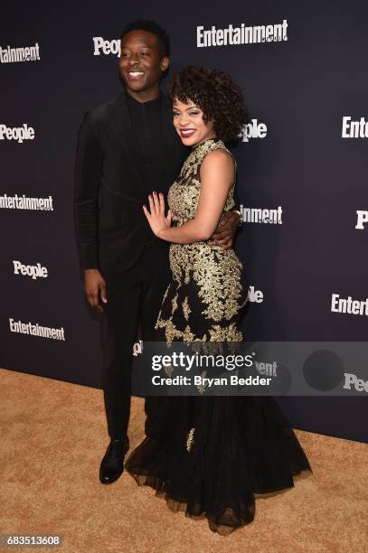 Brandon Michael Hall and guest attend the Entertainment Weekly and PEOPLE Upfronts party presented by Netflix and Terra Chips at Second Floor on May...