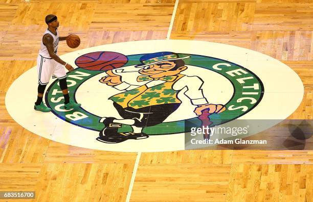 Isaiah Thomas of the Boston Celtics runs the offense against the Washington Wizards during Game Seven of the NBA Eastern Conference Semi-Finals at TD...