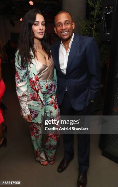 Natalie Martinez and Hill Harper attend the Entertainment Weekly and PEOPLE Upfronts party presented by Netflix and Terra Chips at Second Floor on...