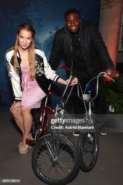 Alyssa Kempinski and Okieriete Onaodowan attend the Entertainment Weekly and PEOPLE Upfronts party presented by Netflix and Terra Chips at Second...