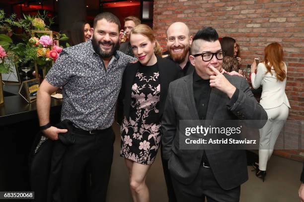 Guillermo Diaz, Emma Myles, guest and Lea DeLaria attend the Entertainment Weekly and PEOPLE Upfronts party presented by Netflix and Terra Chips at...