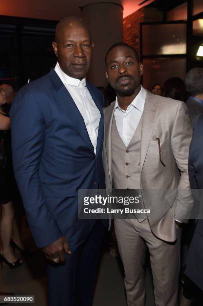 Dennis Haysbert and Sterling K. Brown attend the Entertainment Weekly and PEOPLE Upfronts party presented by Netflix and Terra Chips at Second Floor...