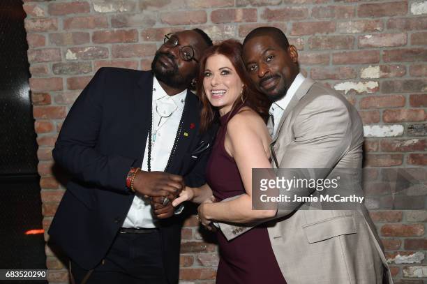 Brian Tyree Henry, Debra Messing and Sterling K. Brown attend the Entertainment Weekly and PEOPLE Upfronts party presented by Netflix and Terra Chips...