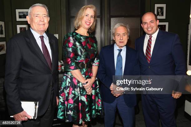 Dan Rather, Nancy Gibbs, Sir Harold Evans and Brian Stelter attend 92Y Gala at 92nd Street Y on May 15, 2017 in New York City.