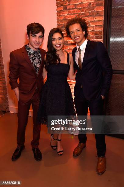 Ted Sutherland, Auli'i Cravalho and Damon J. Gillespie of Rise attend the Entertainment Weekly and PEOPLE Upfronts party presented by Netflix and...