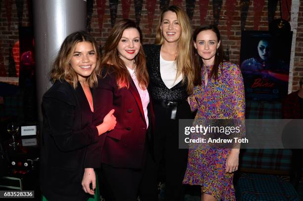America Ferrera, Amber Tamblyn, Blake Lively and Alexis Bledel attend the "Paint It Black" New York premiere after party at Fishbowl at the Dream...