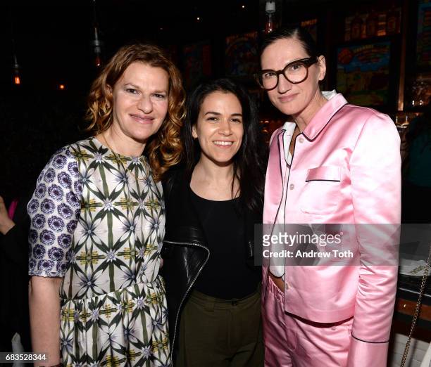 Sandra Bernhard, Abbi Jacobson and Jenna Lyons attend the "Paint It Black" New York premiere after party at Fishbowl at the Dream Hotel on May 15,...