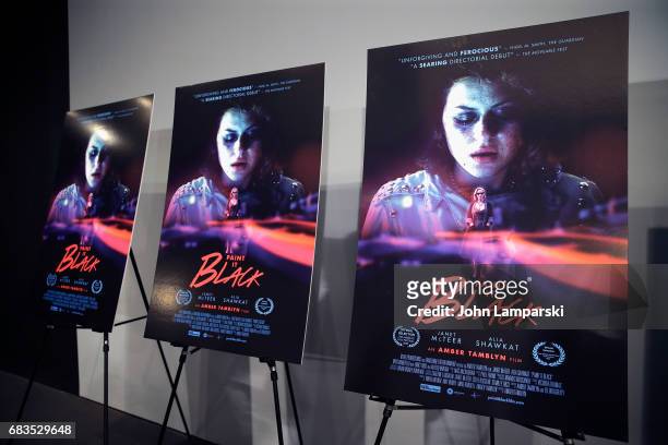 Movie posters are seen on display during the "Paint It Black" New York premiere at the Museum of Modern Art on May 15, 2017 in New York City.