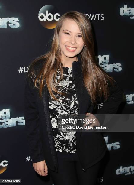 Actress/ wildlife conservationist Bindi Irwin attends "Dancing with the Stars" Season 24 at CBS Televison City on May 15, 2017 in Los Angeles,...