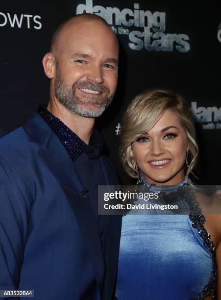 Former MLB player David Ross and dancer Lindsay Arnold attend "Dancing with the Stars" Season 24 at CBS Televison City on May 15, 2017 in Los...