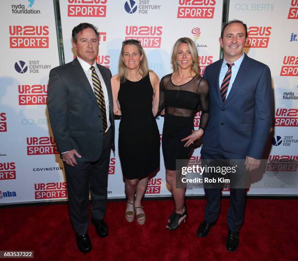 Mollie Marcoux Samaan, Cara Morey and Dan Mannix attend the Up2Us Sports Gala 2017 at Guastavino's on May 15, 2017 in New York City.