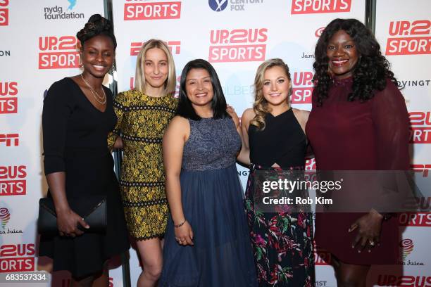 Sugar Rodgers, Kim Vandenberg, Delmy Del Cid, Sasha DiGiulian and Benita Fitzgerald Mosley attend the Up2Us Sports Gala 2017 at Guastavino's on May...