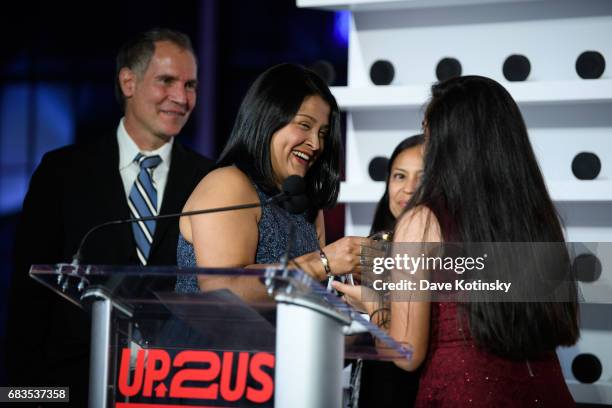 Award Recipient Coach Delmy Del Cid and Meredith Cazales attends the Up2Us Sports Gala 2017 at Guastavino's on May 15, 2017 in New York City.