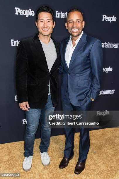 Actor Daniel Dae Kim of Hawaii Five-O and actor Hill Harper attend Entertainment Weekly & People New York Upfronts at 849 6th Ave on May 15, 2017 in...