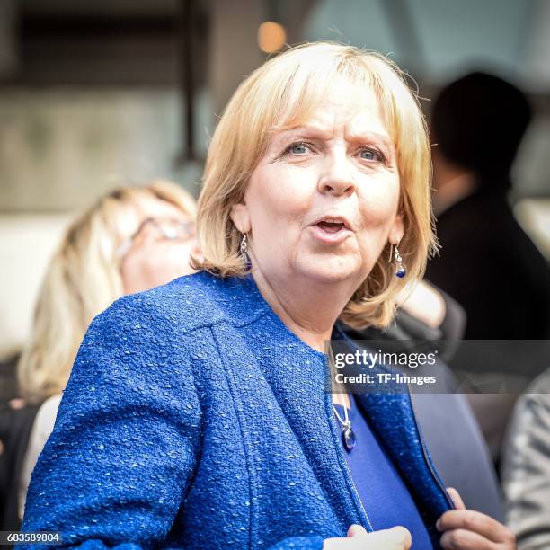 German Social Democrats lead candidate Hannelore Kraft looks on at the final SPD campaign rally in state elections in North Rhine-Westphalia on May...