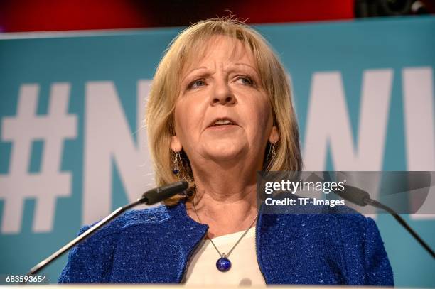 Hannelore Kraft, lead candidate of the German Social Democrats , speaks to supporters after the CDU won the North Rhine-Westphalia state election on...