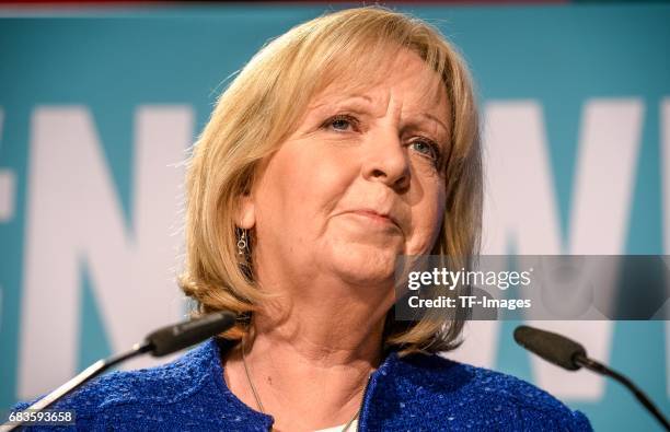 Hannelore Kraft, lead candidate of the German Social Democrats , speaks to supporters after the CDU won the North Rhine-Westphalia state election on...