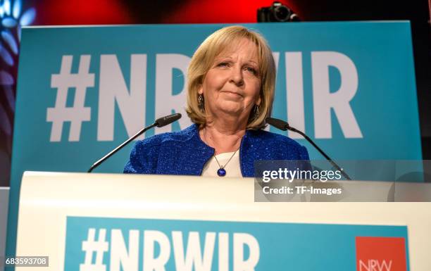 Hannelore Kraft, lead candidate of the German Social Democrats , speaks to supporters after the CDU won the North Rhine-Westphalia state election on...