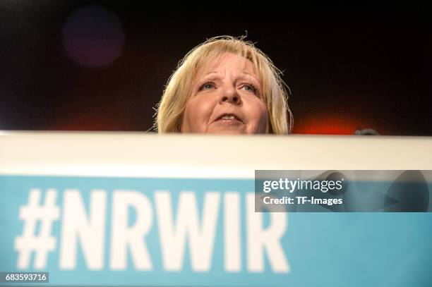 Hannelore Kraft, lead candidate of the German Social Democrats , speaks to supporters after the CDU won the North Rhine-Westphalia state election on...