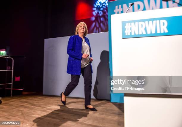 Hannelore Kraft, lead candidate of the German Social Democrats , speaks to supporters after the CDU won the North Rhine-Westphalia state election on...