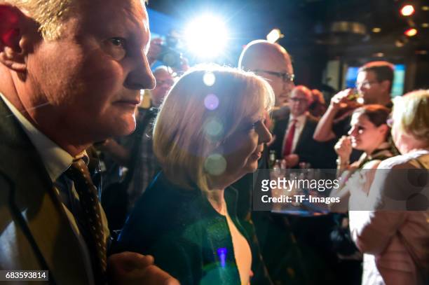 Hannelore Kraft, lead candidate of the German Social Democrats , speaks to supporters after the CDU won the North Rhine-Westphalia state election on...